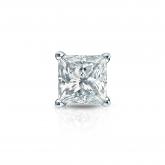 Natural Diamond Single Stud Earring Princess 0.63 ct. tw. (I-J, I1-I2) 14k White Gold 4-Prong Basket