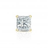 Natural Diamond Single Stud Earring Princess 0.63 ct. tw. (G-H, VS1-VS2) 14k Yellow Gold 4-Prong Martini