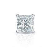 Certified 14k White Gold 4-Prong Martini Princess-Cut Diamond Single Stud Earring 1.50 ct. tw. (H-I, SI2)