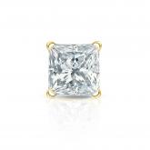 Natural Diamond Single Stud Earring Princess 1.50 ct. tw. (I-J, I1-I2) 18k Yellow Gold 4-Prong Martini
