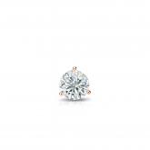 Natural Diamond Single Stud Earring Round 0.13 ct. tw. (G-H, SI2) 14k Rose Gold 3-Prong Martini