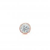 Natural Diamond Single Stud Earring Round 0.13 ct. tw. (J-K, I2) 14k Rose Gold Bezel