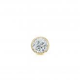 Natural Diamond Single Stud Earring Round 0.13 ct. tw. (G-H, SI1) 18k Yellow Gold Bezel