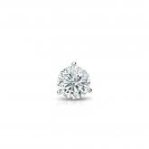 Natural Diamond Single Stud Earring Round 0.17 ct. tw. (G-H, SI1) 14k White Gold 3-Prong Martini