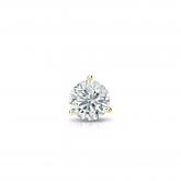 Natural Diamond Single Stud Earring Round 0.17 ct. tw. (G-H, SI1) 14k Yellow Gold 3-Prong Martini