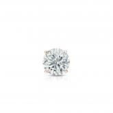 Natural Diamond Single Stud Earring Round 0.20 ct. tw. (H-I, SI1-SI2) 14k Rose Gold 4-Prong Basket