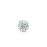 Natural Diamond Single Stud Earring Round 0.20 ct. tw. (G-H, SI2) 14k Yellow Gold 4-Prong Basket