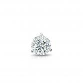Natural Diamond Single Stud Earring Round 0.20 ct. tw. (G-H, SI2) 14k White Gold 3-Prong Martini