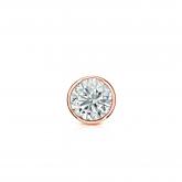 Natural Diamond Single Stud Earring Round 0.20 ct. tw. (J-K, I2) 14k Rose Gold Bezel