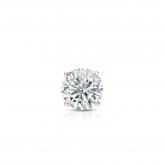 Natural Diamond Single Stud Earring Round 0.25 ct. tw. (G-H, VS2) 14k Rose Gold 4-Prong Basket