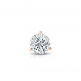 Natural Diamond Single Stud Earring Round 0.25 ct. tw. (G-H, SI2) 14k Rose Gold 3-Prong Martini