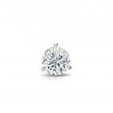 Natural Diamond Single Stud Earring Round 0.25 ct. tw. (G-H, SI2) 14k White Gold 3-Prong Martini