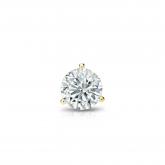 Natural Diamond Single Stud Earring Round 0.25 ct. tw. (G-H, SI2) 18k Yellow Gold 3-Prong Martini