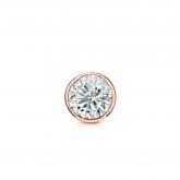 Natural Diamond Single Stud Earring Round 0.25 ct. tw. (G-H, SI1) 14k Rose Gold Bezel