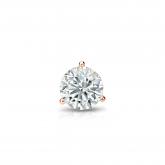 Natural Diamond Single Stud Earring Round 0.31 ct. tw. (G-H, SI2) 14k Rose Gold 3-Prong Martini