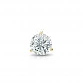 Natural Diamond Single Stud Earring Round 0.31 ct. tw. (G-H, SI2) 14k Yellow Gold 3-Prong Martini