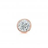 Natural Diamond Single Stud Earring Round 0.31 ct. tw. (G-H, SI1) 14k Rose Gold Bezel