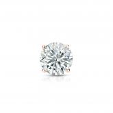 Natural Diamond Single Stud Earring Round 0.38 ct. tw. (H-I, SI1-SI2) 14k Rose Gold 4-Prong Basket