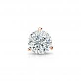 Natural Diamond Single Stud Earring Round 0.38 ct. tw. (G-H, SI2) 14k Rose Gold 3-Prong Martini
