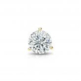 Natural Diamond Single Stud Earring Round 0.38 ct. tw. (H-I, SI1-SI2) 18k Yellow Gold 3-Prong Martini