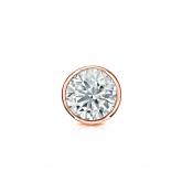 Natural Diamond Single Stud Earring Round 0.38 ct. tw. (G-H, VS1-VS2) 14k Rose Gold Bezel
