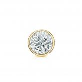 Natural Diamond Single Stud Earring Round 0.38 ct. tw. (I-J, I1-I2) 14k Yellow Gold Bezel
