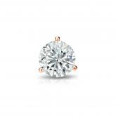 Natural Diamond Single Stud Earring Round 0.50 ct. tw. (H-I, SI1-SI2) 14k Rose Gold 3-Prong Martini