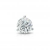 Certified 14k White Gold 3-Prong Martini Round Diamond Single Stud Earring 0.50 ct. tw. (H-I, SI1-SI2)