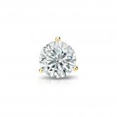 Natural Diamond Single Stud Earring Round 0.50 ct. tw. (H-I, SI1-SI2) 14k Yellow Gold 3-Prong Martini