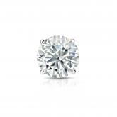 Certified 18k White Gold 4-Prong Basket Round Diamond Single Stud Earring 0.63 ct. tw. (H-I, SI1-SI2)
