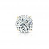 Natural Diamond Single Stud Earring Round 0.63 ct. tw. (H-I, SI1-SI2) 14k Yellow Gold 4-Prong Basket