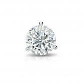 Certified 14k White Gold 3-Prong Martini Round Diamond Single Stud Earring 0.63 ct. tw. (H-I, SI1-SI2)