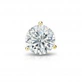 Natural Diamond Single Stud Earring Round 0.63 ct. tw. (H-I, SI1-SI2) 14k Yellow Gold 3-Prong Martini
