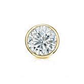 Natural Diamond Single Stud Earring Round 0.63 ct. tw. (H-I, SI1-SI2) 14k Yellow Gold Bezel