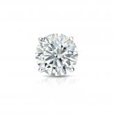 Certified 14k White Gold 4-Prong Basket Round Diamond Single Stud Earring 0.75 ct. tw. (H-I, SI1-SI2)