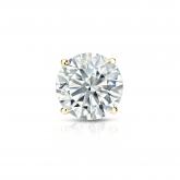 Natural Diamond Single Stud Earring Round 0.75 ct. tw. (H-I, SI1-SI2) 14k Yellow Gold 4-Prong Basket