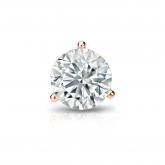 Natural Diamond Single Stud Earring Round 0.75 ct. tw. (H-I, SI1-SI2) 14k Rose Gold 3-Prong Martini