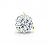 Natural Diamond Single Stud Earring Round 0.75 ct. tw. (H-I, SI1-SI2) 14k Yellow Gold 3-Prong Martini