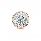 Certified 14k Rose Gold Bezel Round Diamond Single Stud Earring 0.75 ct. tw. (G-H, VS1-VS2)