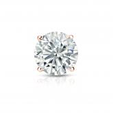 Natural Diamond Single Stud Earring Round 0.87 ct. tw. (H-I, SI1-SI2) 14k Rose Gold 4-Prong Basket