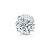Natural Diamond Single Stud Earring Round 0.87 ct. tw. (H-I, SI1-SI2) 14k White Gold 4-Prong Basket