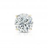 Natural Diamond Single Stud Earring Round 0.87 ct. tw. (H-I, SI1-SI2) 14k Yellow Gold 4-Prong Basket