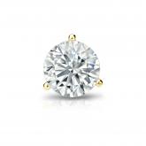 Natural Diamond Single Stud Earring Round 0.87 ct. tw. (H-I, SI1-SI2) 14k Yellow Gold 3-Prong Martini