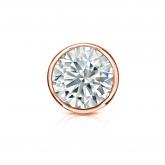 Natural Diamond Single Stud Earring Round 0.87 ct. tw. (H-I, SI1-SI2) 14k Rose Gold Bezel