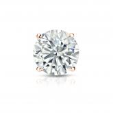 Certified 14k Rose Gold 4-Prong Basket Round Diamond Single Stud Earring 1.00 ct. tw. (H-I, SI1-SI2)