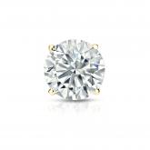 Natural Diamond Single Stud Earring Round 1.00 ct. tw. (H-I, SI1-SI2) 14k Yellow Gold 4-Prong Basket