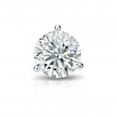 Natural Diamond Single Stud Earring Round 1.50 ct. tw. (H-I, SI1-SI2) 18k White Gold 3-Prong Martini