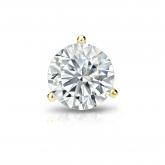 Natural Diamond Single Stud Earring Round 1.00 ct. tw. (H-I, SI1-SI2) 14k Yellow Gold 3-Prong Martini