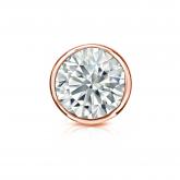Natural Diamond Single Stud Earring Round 1.50 ct. tw. (I-J, I1-I2) 14k Rose Gold Bezel