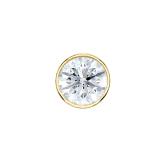 Lab Grown Diamond Single Stud Earring Round 2.00 ct. tw. (D, VVS) 18k Yellow Gold Bezel